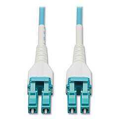 Tripp Lite OM4-Rated LC Duplex Fiber Optic Cable, 246 ft, Aqua, Ships in 7-10 Business Days (N82175MAQAR)