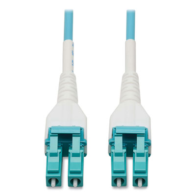 Tripp Lite OM4-Rated LC Duplex Fiber Optic Cable, 328.1 ft, Aqua, Ships in 7-10 Business Days (N821100MAQAR)