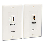 Tripp Lite HDMI Over Dual CAT5/CAT6 Extender Wall Plate Kit w/Transmitter and Receiver, Range Up to 150 ft, WH, Ships in 7-10 Bus Days (TRPP167000)