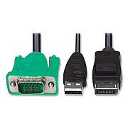 Tripp Lite VGA to DisplayPort and USB-A Adapter Cable Kit, 6 ft, Black, Ships in 7-10 Business Days (TRPP778006DP)