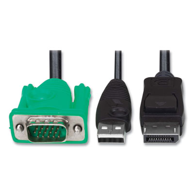 Tripp Lite VGA to DisplayPort and USB-A Adapter Cable Kit, 6 ft, Black, Ships in 7-10 Business Days (TRPP778006DP)