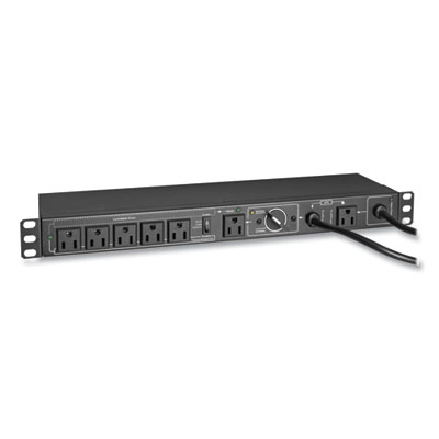 Tripp Lite Six-Outlet 100-125V 12A Single-Phase Hot-Swap PDU with Manual Bypass, 10 ft Cord, Black, Ships in 7-10 Business Days (PDUB151U)