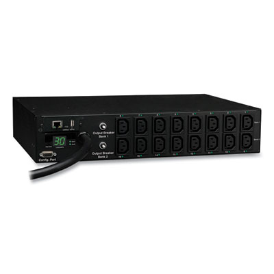 Tripp Lite 16-Outlet 5.5kW Single-Phase Switched PDU, 12 ft Cord, Black, Ships in 7-10 Business Days (PDUMH30HVNET)