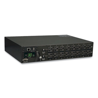 Tripp Lite 16-Outlet 2.9kW Single-Phase Monitored PDU, 10 ft Cord, Black, Ships in 7-10 Business Days (PDUMNH30)