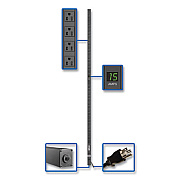 Tripp Lite 36-Outlet 1.5kW 100-127V Single-Phase Local Metered PDU, 15 ft Cord, Black , Ships in 7-10 Business Days (PDUMV1572)