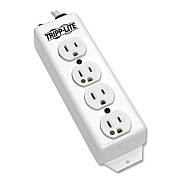 Tripp Lite Four-Outlet 1,800W Medical-Grade Power Strip, 15 ft Cord, White, Ships in 7-10 Business Days (PS415HG)