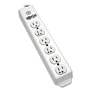 Tripp Lite Six-Outlet 1,800W Medical-Grade Power Strip, 1.5 ft Cord, White, Ships in 7-10 Business Days (PS602HG)
