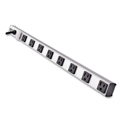 Tripp Lite Eight-Outlet 1,800W Right-Angle Outlet Vertical Power Strip, 15 ft Cord, Silver, Ships in 7-10 Business Days (PS2408RA)