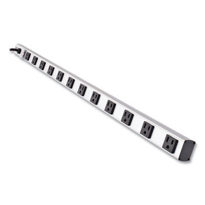 Tripp Lite 12-Outlet 1,800W Right-Angle Outlet Vertical Power Strip, 15 ft Cord, Silver, Ships in 7-10 Business Days (PS3612RA)