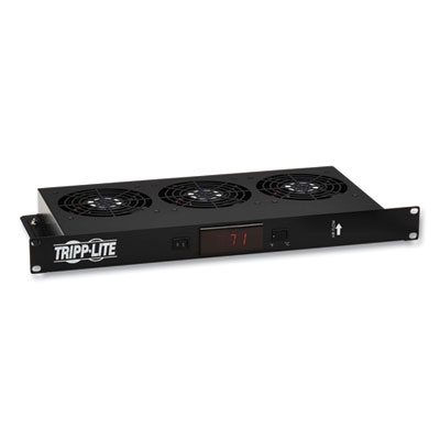 Tripp Lite Blanking Panel with Temperature Sensor and High-Performance Fans, 1U, Black, Ships in 7-10 Business Days (SRFAN1UTEMP)