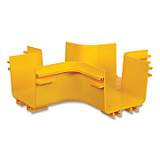 Tripp Lite Toolless Horizontal Four-Way Junction for Fiber Routing System, 5", Yellow, Ships in 7-10 Business Days (SRFC5JUNT4)