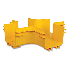 Tripp Lite Toolless Horizontal Four-Way Junction for Fiber Routing System, 5", Yellow, Ships in 7-10 Business Days (SRFC5JUNT4)