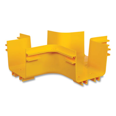 Tripp Lite Toolless Horizontal Four-Way Junction for Fiber Routing System, 5", Yellow, Ships in 7-10 Business Days (SRFC5JUNT4)