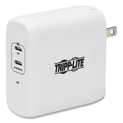 Tripp Lite Dual-Port Compact USB-C Wall Charger, White, Ships in 7-10 Business Days (U280W0268C2G)