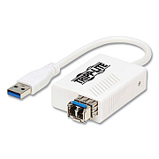Tripp Lite USB 3.0 to LC Multimode Fiber Optic Transceiver Ethernet Adapter, White, Ships in 7-10 Business Days (U336MMF1GLC)