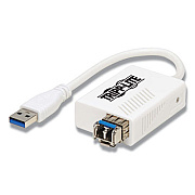 Tripp Lite USB 3.0 to LC Singlemode Fiber Optic Transceiver Ethernet Adapter, White, Ships in 7-10 Business Days (U336SMF1GLC)