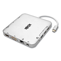 Tripp Lite USB-C Ultra HD Dual Display Dock, and 60 W PD Charging, Silver, Ships in 7-10 Business Days (TRPU442DOCK2S)