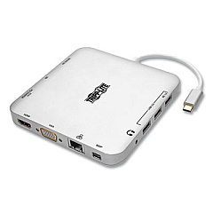 Tripp Lite USB-C Ultra HD Dual Display Dock, and 60 W PD Charging, Silver, Ships in 7-10 Business Days (TRPU442DOCK2S)