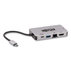 Tripp Lite USB-C HDMI Dual Display Dock, HDMI/RJ45/USB-A 3.0/USB-A 3.0 BC 1.2/USB-C PD Data/Charging/VGA, GY, Ships in 7-10 Bus Days (TRPU442DOCK6GY)