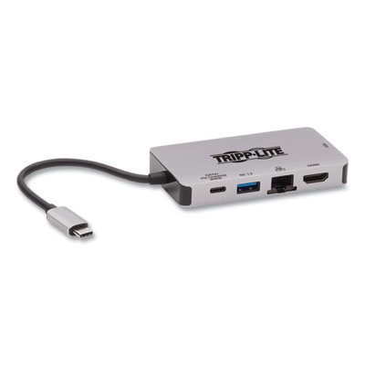 Tripp Lite USB-C HDMI Dual Display Dock, HDMI/RJ45/USB-A 3.0/USB-A 3.0 BC 1.2/USB-C PD Data/Charging/VGA, GY, Ships in 7-10 Bus Days (TRPU442DOCK6GY)