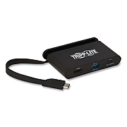 Tripp Lite USB-C Multiport Adapter with 4K HDMI, USB-A, Self-Storing Cable, and 100 W PD Charging, Black, Ships in 7-10 Business Days (TRPU444T6NH4UBC)