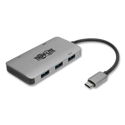 Tripp Lite USB-C Multiport Adapter with 4K HDMI, 3 USB-A Ports, and 100 W PD Charging, HDMI, Gray, Ships in 7-10 Business Days (U44406NH3UC)