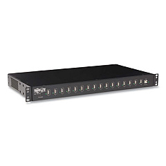 Tripp Lite 16-Port USB Charging Station with Syncing Function, 16 Devices, 13.7 x 21.1 x 4.2, Black, Ships in 7-10 Business Days (U280016RM)