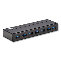 Tripp Lite USB-A Mini Hub with International Plug Adapters, 7 Ports, Black, Ships in 7-10 Business Days (U360007INT)