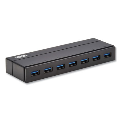 Tripp Lite USB-A Mini Hub with International Plug Adapters, 7 Ports, Black, Ships in 7-10 Business Days (U360007INT)