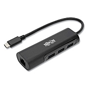 Tripp Lite USB-C Hub with LAN Port, 3 Ports, Black, Ships in 7-10 Business Days (TRPU4600033A1GB)