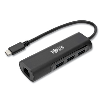 Tripp Lite USB-C Hub with LAN Port, 3 Ports, Black, Ships in 7-10 Business Days (TRPU4600033A1GB)