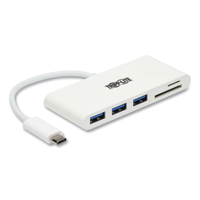 Tripp Lite USB-C Hub with Card Reader, 3 Ports, White, Ships in 7-10 Business Days (TRPU4600033AM)