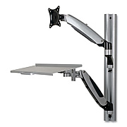 Tripp Lite WorkWise Adjustable-Height Wall-Mount Sit-Stand Workstation, 23.6" x 34.8" x 28.7", Black/Silver, Ships in 7-10 Business Days (WWSS1327RWTC)