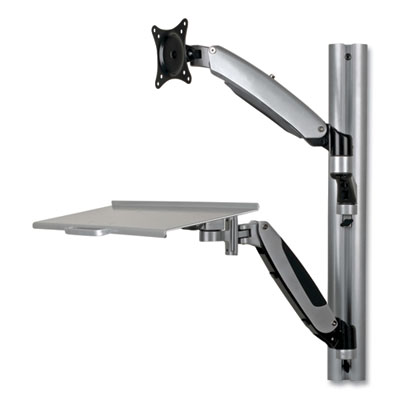 Tripp Lite WorkWise Adjustable-Height Wall-Mount Sit-Stand Workstation, 23.6" x 34.8" x 28.7", Black/Silver, Ships in 7-10 Business Days (WWSS1327RWTC)