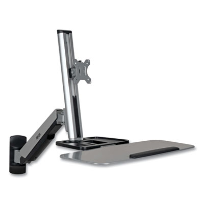Tripp Lite WorkWise Wall-Mount Workstation, 31.1" x 37.6" x 26.2", Black/Silver, Ships in 7-10 Business Days (WWSS1332W)