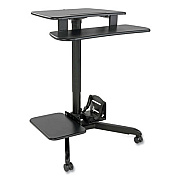 Tripp Lite WorkWise Mobile Standing Desk/Workstation, 23" x 28.2" x 29.5" to 47.2", Black, Ships in 7-10 Business Days (WWSSRDSTC)