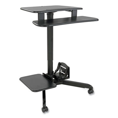 Tripp Lite WorkWise Mobile Standing Desk/Workstation, 23" x 28.2" x 29.5" to 47.2", Black, Ships in 7-10 Business Days (WWSSRDSTC)