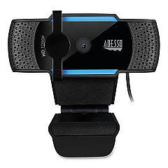 Adesso CyberTrack H5 1080P HD USB AutoFocus Webcam with Microphone, 1920 Pixels x 1080 Pixels, 2.1 Mpixels, Black