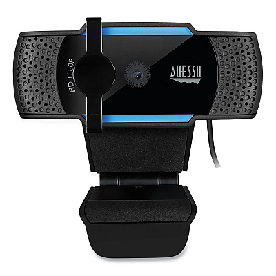 Adesso CyberTrack H5 1080P HD USB AutoFocus Webcam with Microphone, 1920 Pixels x 1080 Pixels, 2.1 Mpixels, Black