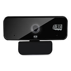 Adesso CyberTrack H6 4K USB Fixed Focus Webcam with Microphone, 3840 Pixels x 2160 Pixels, 8 Mpixels, Black