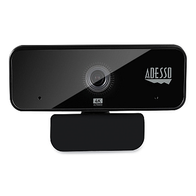 Adesso CyberTrack H6 4K USB Fixed Focus Webcam with Microphone, 3840 Pixels x 2160 Pixels, 8 Mpixels, Black