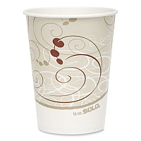 Solo Double Sided Poly Paper Cold Cups, 16 oz, Symphony Design, 50/Sleeve, 20 Sleeves/Carton (RNP16PJ8000)