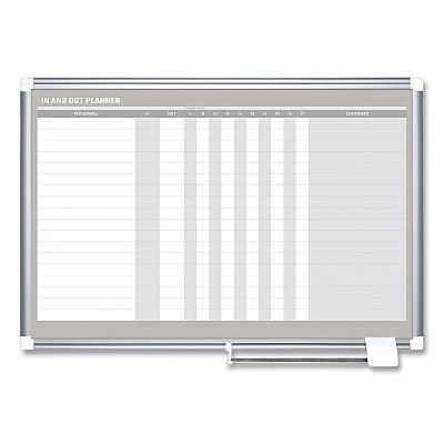 MasterVision In-Out Magnetic Dry Erase Board, 36 x 24, White Surface, Silver Aluminum Frame (BVCGA01110830)