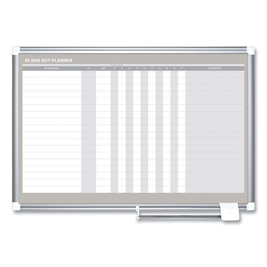 MasterVision In-Out Magnetic Dry Erase Board, 36 x 24, White Surface, Silver Aluminum Frame (BVCGA01110830)