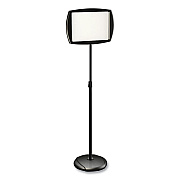 MasterVision Floor Stand Sign Holder, Rectangle, 15 x 11, 66" High, White Surface, Black Steel Frame (BVCSIG07060101)