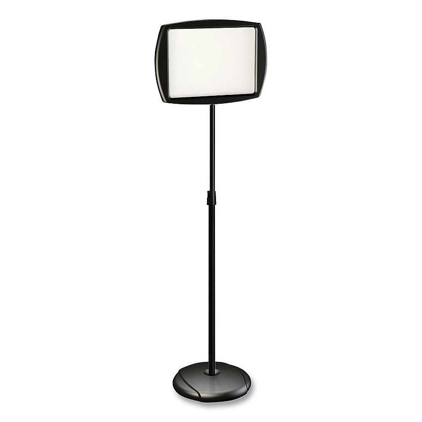 MasterVision Floor Stand Sign Holder, Rectangle, 15 x 11, 66" High, White Surface, Black Steel Frame (BVCSIG07060101)