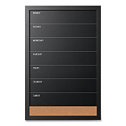 MasterVision Black/White Message Board Set: (1) Bulletin, (1) Bulletin/Chalk Planner, (1) Bulletin/Dry Erase, Assorted Sizes, Black Frames (BVCSOR033)