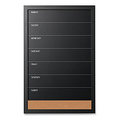 MasterVision Black/White Message Board Set: (1) Bulletin, (1) Bulletin/Chalk Planner, (1) Bulletin/Dry Erase, Assorted Sizes, Black Frames (BVCSOR033)