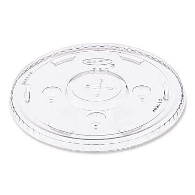Solo Straw-Slot Cold Cup Lids, Fits 30 oz to 32 oz Cups, Clear, 50/Sleeve, 20 Sleeves/Carton (DCCL32CR)