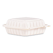 Dart Hinged Lid Containers, Single Compartment, 8.25 x 8 x 3, White, Plastic, 150/Carton (DCC85MFPPHT1R)